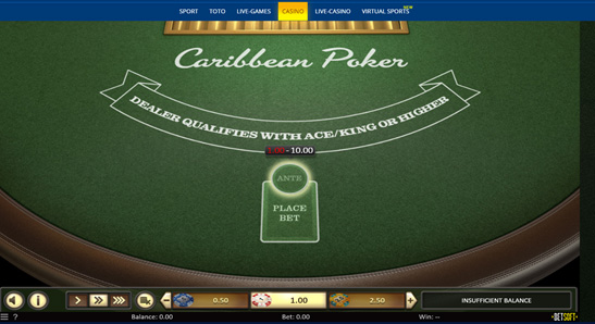 Caribbean poker – en av pokervariasjonene som er tilgjengelig hos MostBet