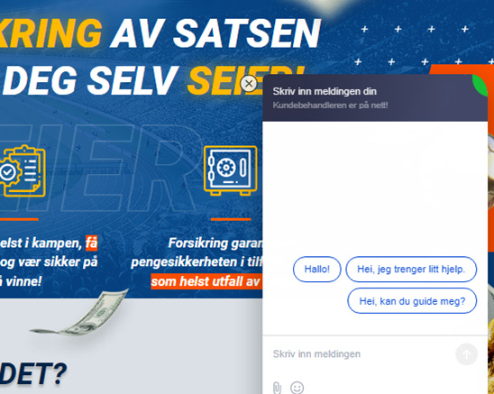 Kundeservice tilgjengelig på norsk 24/7